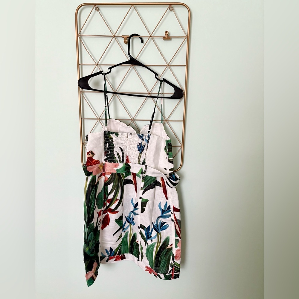 FARM Rio Midnight McCaw Fiesta Floral Linen Blend Mini Dress NWT Large - Picture 7 of 7